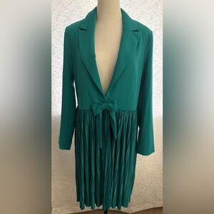 Christian Siriano Teal Runway Pleated Topper NWOT